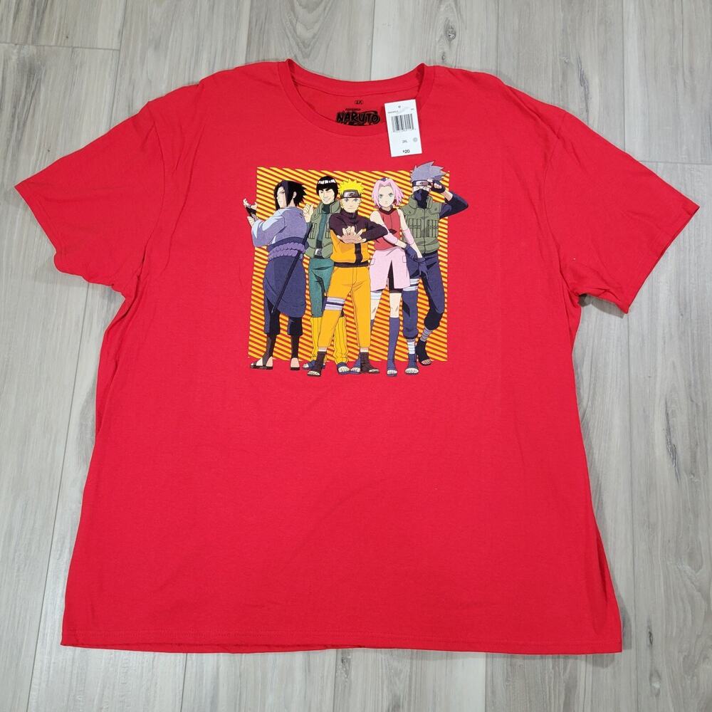Naruto Shippuden T-Shirt Men's 2XL Red Short Sleeve New